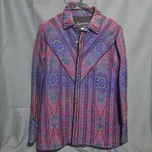Show Season A. Taylor Scottsdale AZ Equestrian Show Jacket Purple Red Aztec‎ M